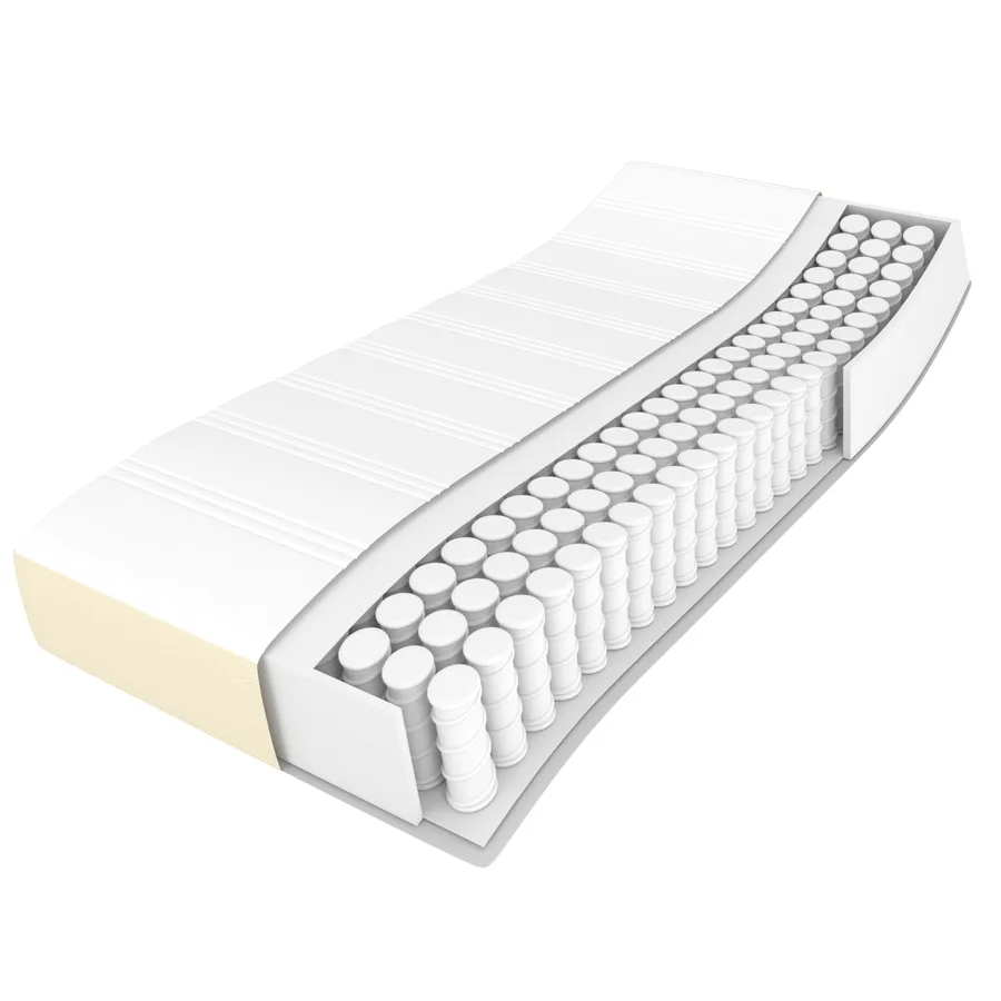 Matelas de lit à ressorts ensachés fermeté moyenne Crème 100x200x20 cm - 8