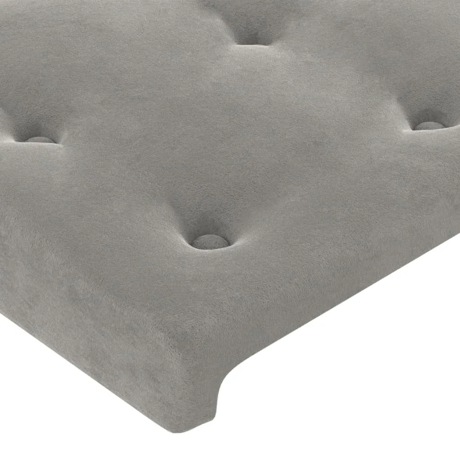 Tête de lit Gris clair 100x5x78/88 cm Velours - 4