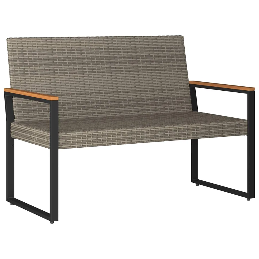 Banc extérieur Gris et Gris foncé 107 x 61 x 80 cm polyrotin - 4
