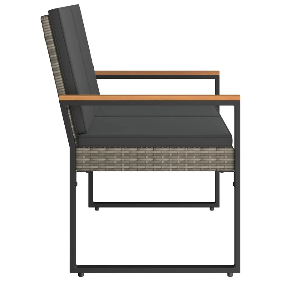 Banc extérieur Gris et Gris foncé 107 x 61 x 80 cm polyrotin - 6