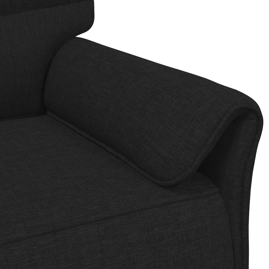 Sofa 3 places Noir 198 x 83 x 95 cm Tissu - 6