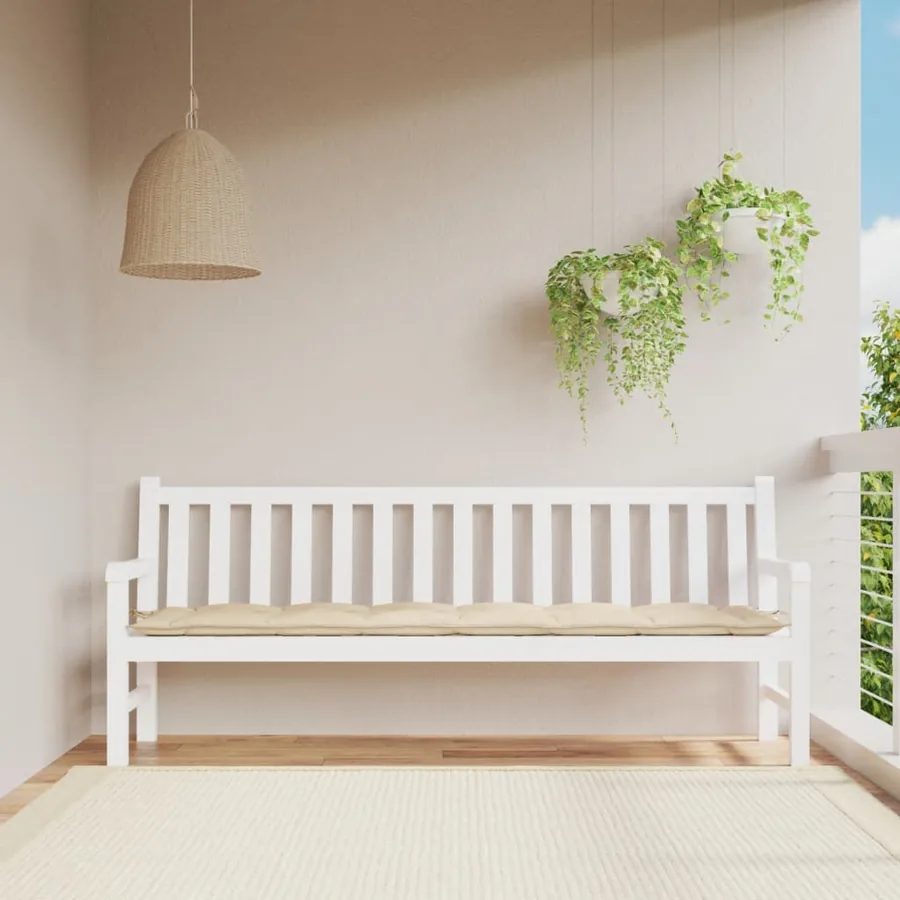 Coussin de banc de jardin beige 200x50x7 cm tissu oxford