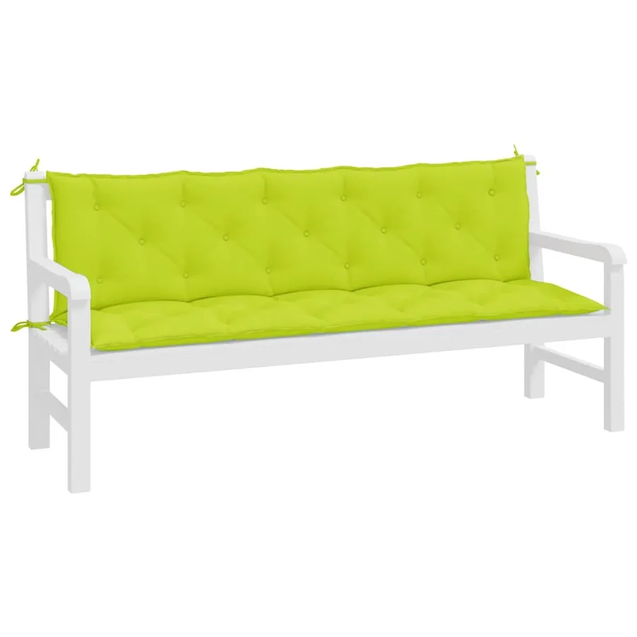 Coussins de banc de jardin lot de 2 vert vif tissu Oxford - 4