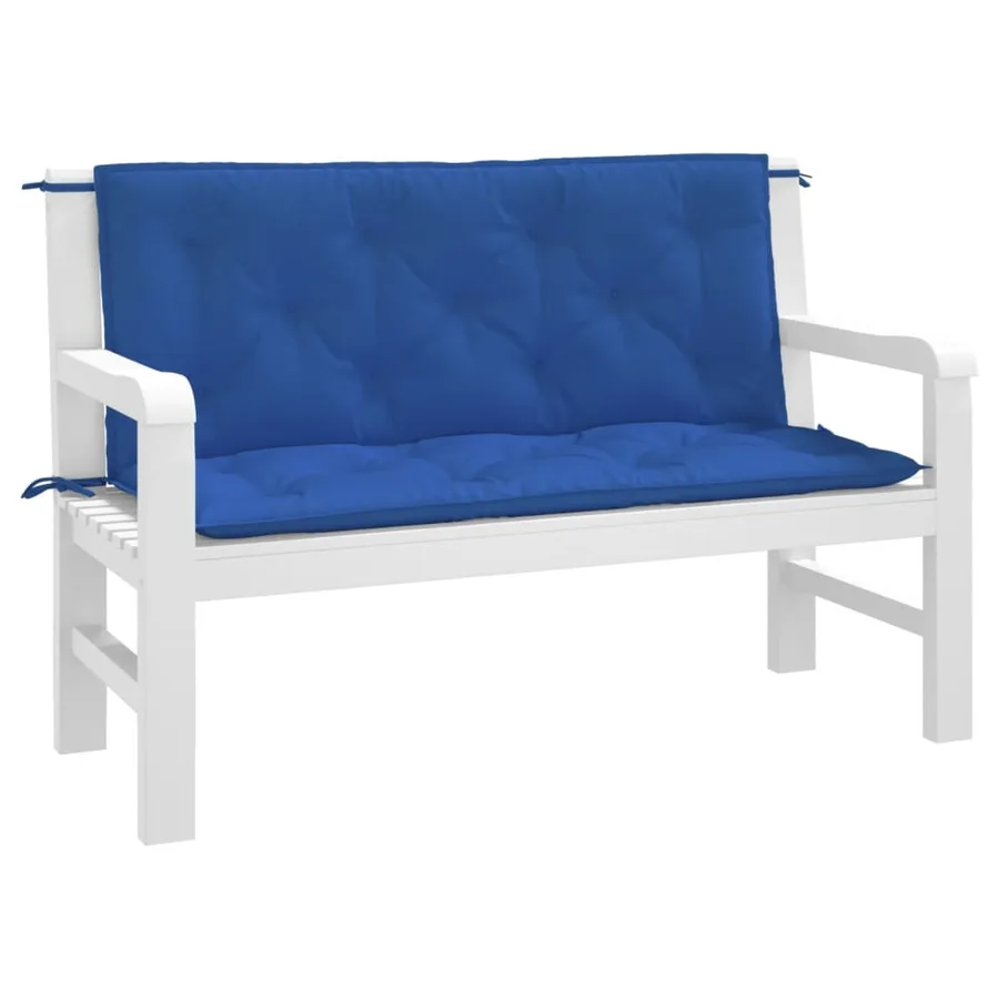 Coussins de banc jardin lot de 2 bleu 120x50x7 cm tissu Oxford - 3