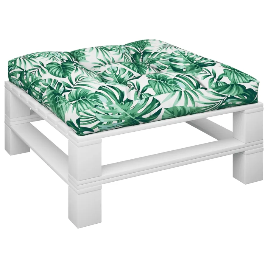 Coussin de palette motif de feuilles 80x80x12 cm tissu - 3