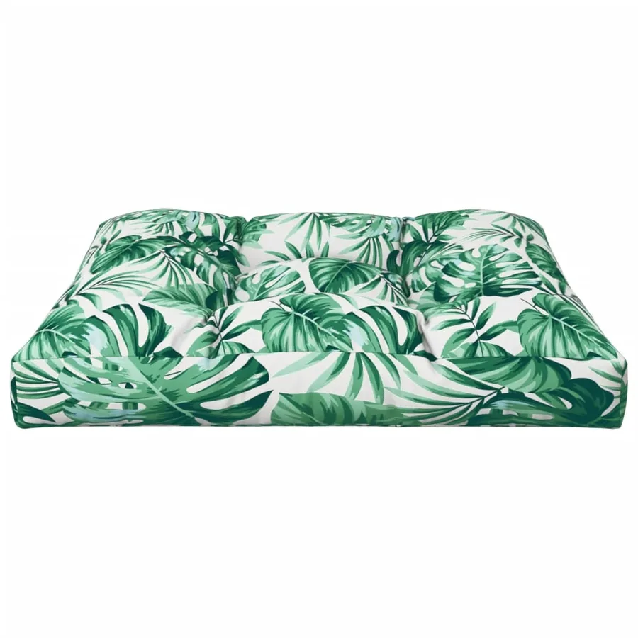 Coussin de palette motif de feuilles 80x80x12 cm tissu - 4
