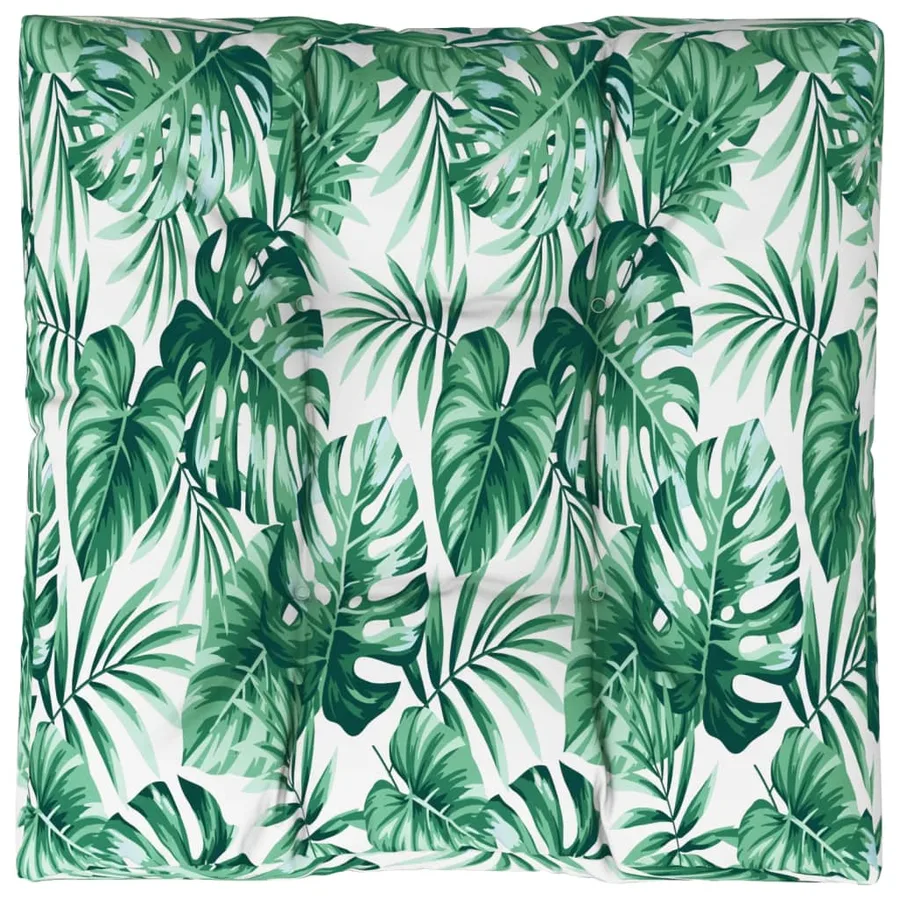 Coussin de palette motif de feuilles 80x80x12 cm tissu - 6