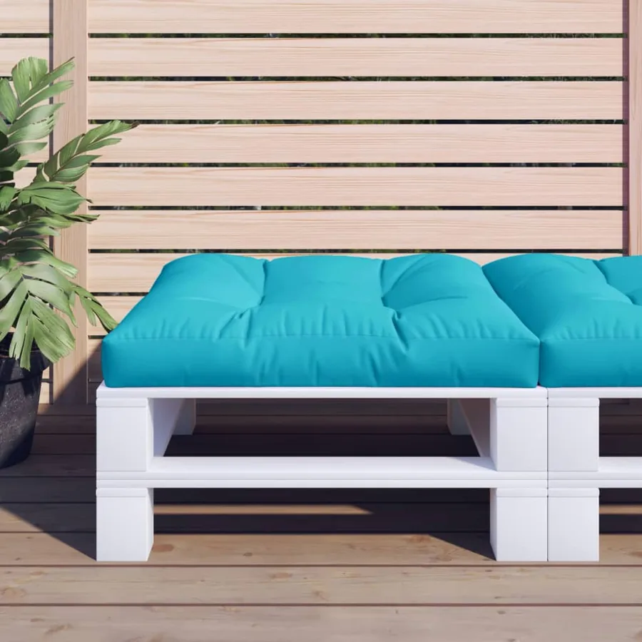 Coussin de palette turquoise 70x70x12 cm tissu