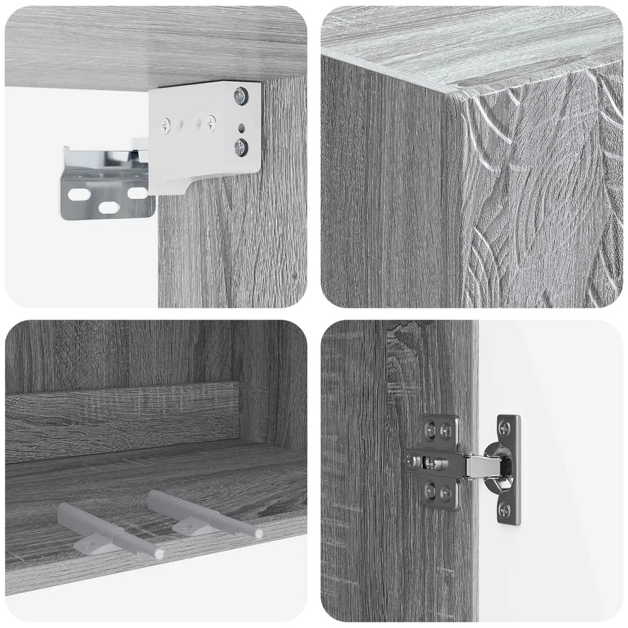Armoire Murale Sonoma gris 66 x 34,5 x 90 cm Bois d'ingénierie - 7