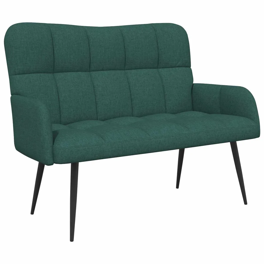 Sofa 2 places Vert foncé 115 x 61 x 87 cm Tissu - 2