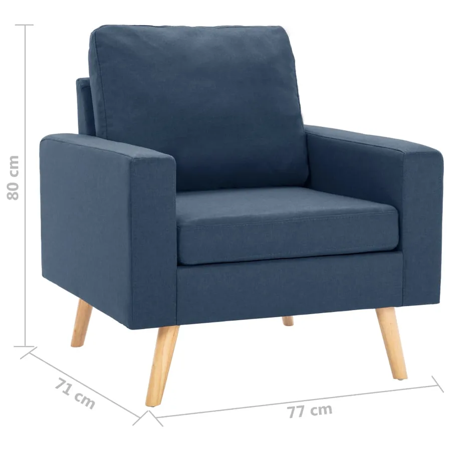 Ensemble de canapé 2 pcs Tissu Bleu - 10