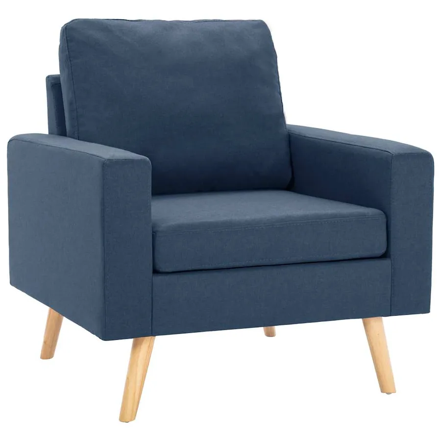 Ensemble de canapé 2 pcs Tissu Bleu - 5