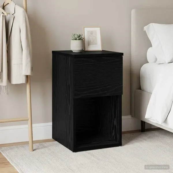 Armoire de lit Chêne noir 29 x 31,5 x 49 cm Bois d'ingénierie