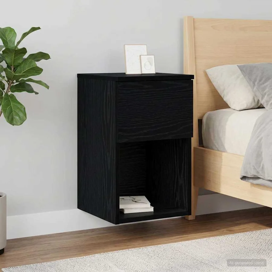 Armoire de lit Chêne noir 29 x 31,5 x 49 cm Bois d'ingénierie - 4
