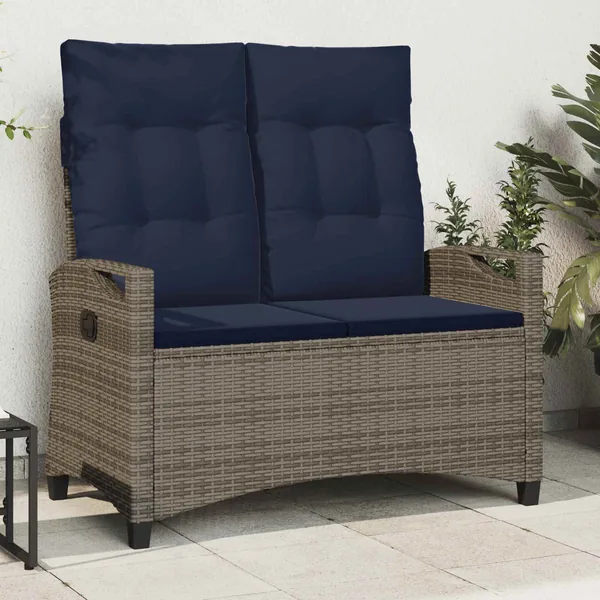 Banc de jardin avec oreiller 105 x 60 x 112 cm acier