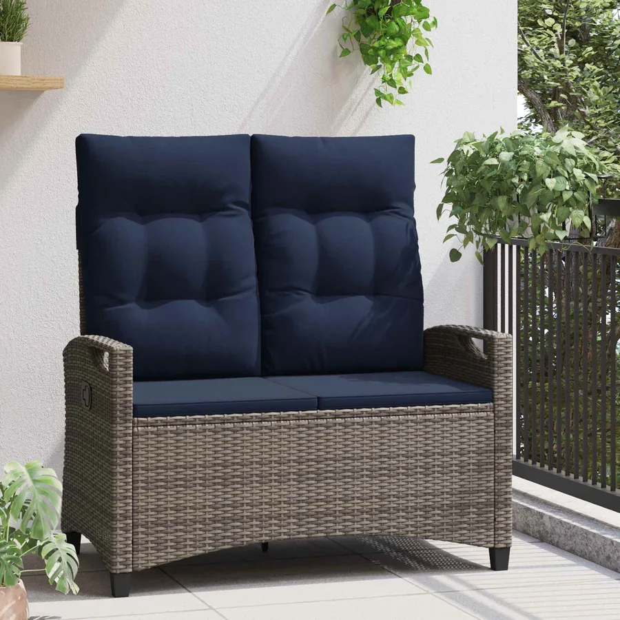 Banc de jardin avec oreiller 105 x 60 x 112 cm acier - 3