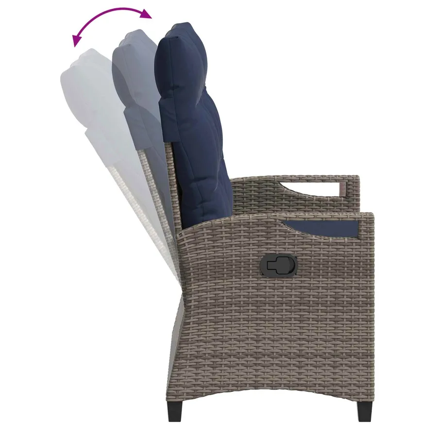 Banc de jardin avec oreiller 105 x 60 x 112 cm acier - 9