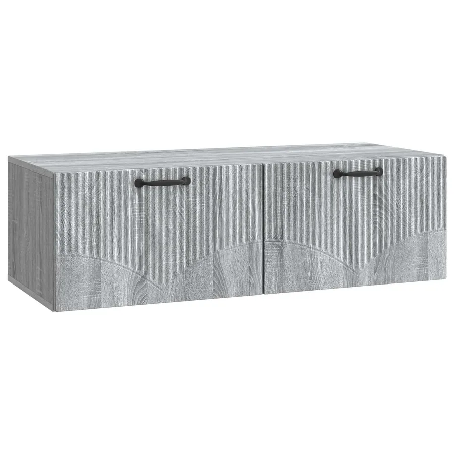 Meuble TV mural Sonoma gris 98 x 41 x 30 cm Bois d'ingénierie - 2