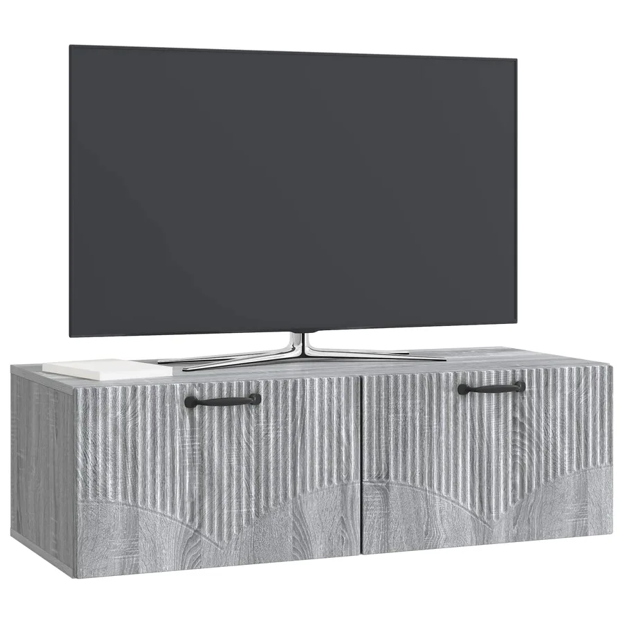 Meuble TV mural Sonoma gris 98 x 41 x 30 cm Bois d'ingénierie - 3