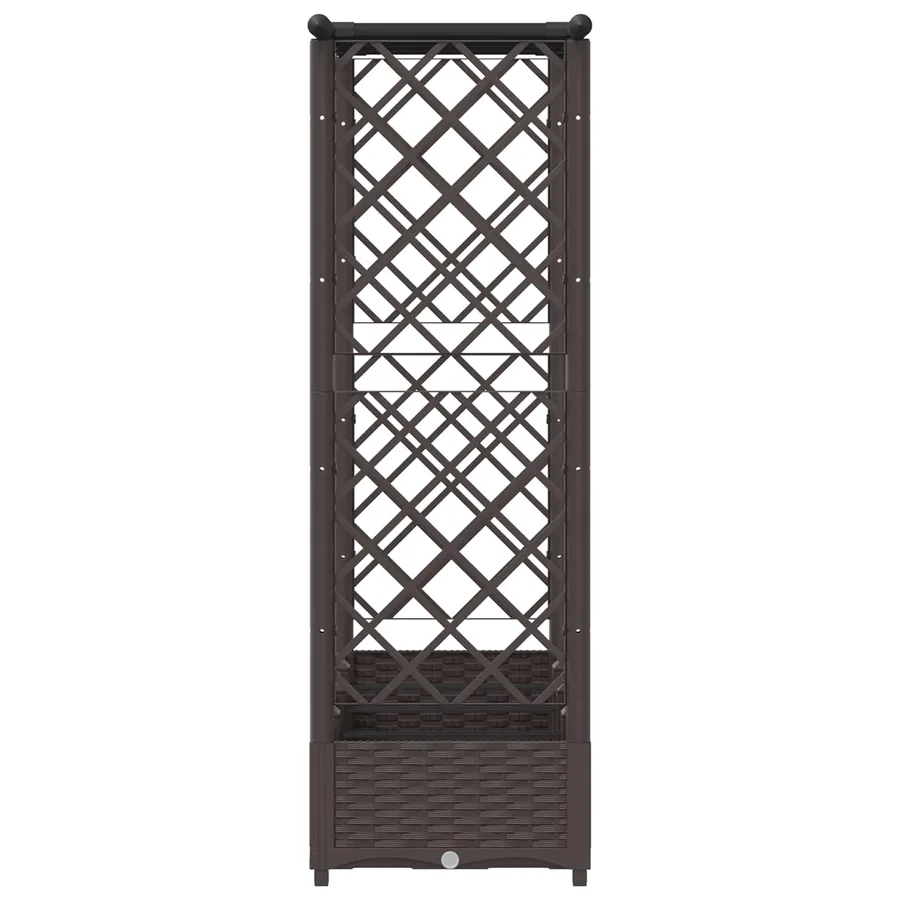 Lit Élevé avec Treillis et Toit Marron 203 x 40 x 121 cm PP - 5