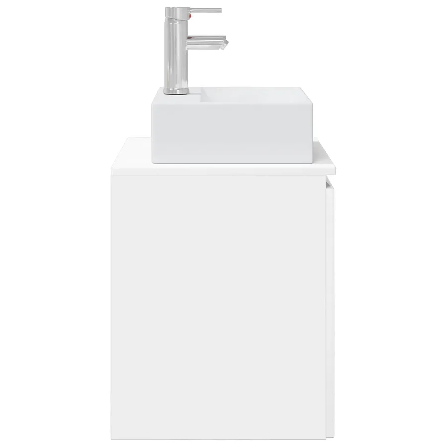 Vanité de lavabo mural Blanc brillant 49,5 x 41 x 62,5 cm - 4