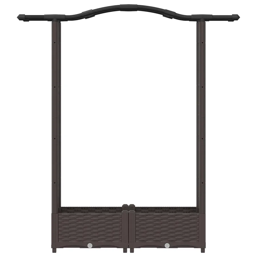 Lit Élevé avec Treillis et Toit Marron 124 x 40 x 123 cm PP - 4