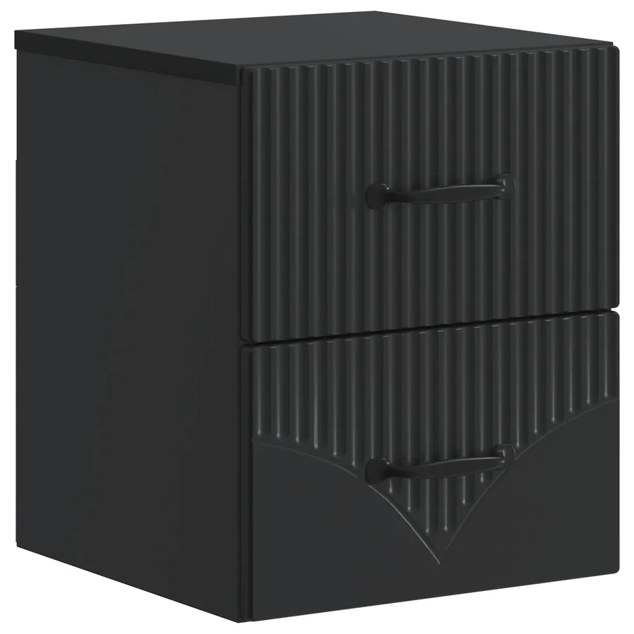 Cabinet de chevet mural avec tiroir Noir 34,5 x 33 x 40 cm - 2