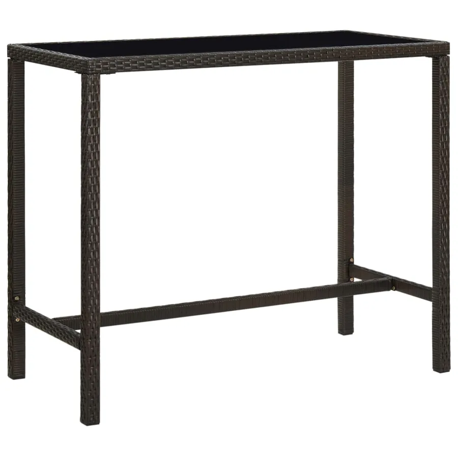 Ensemble de bar de jardin 7 pcs coussins Résine tressée Marron - 3