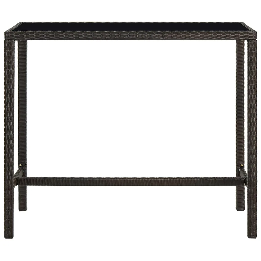 Ensemble de bar de jardin 7 pcs coussins Résine tressée Marron - 4