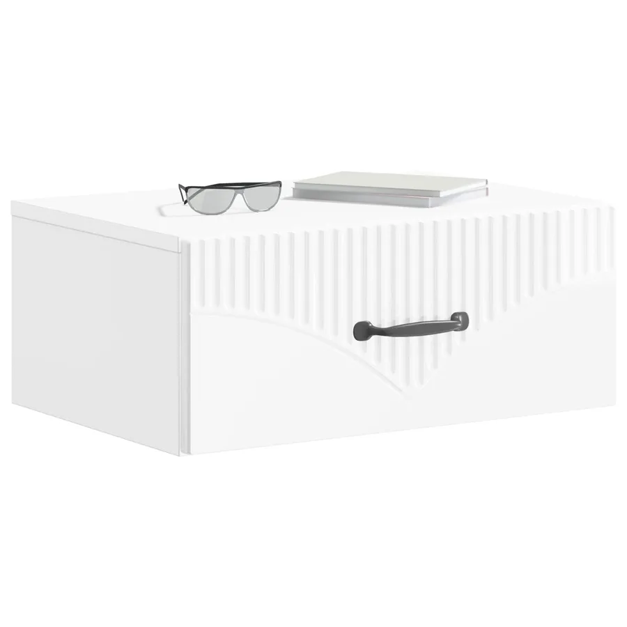 Cabinet de chevet mural Blanc brillant 49 x 34,5 x 20 cm - 3