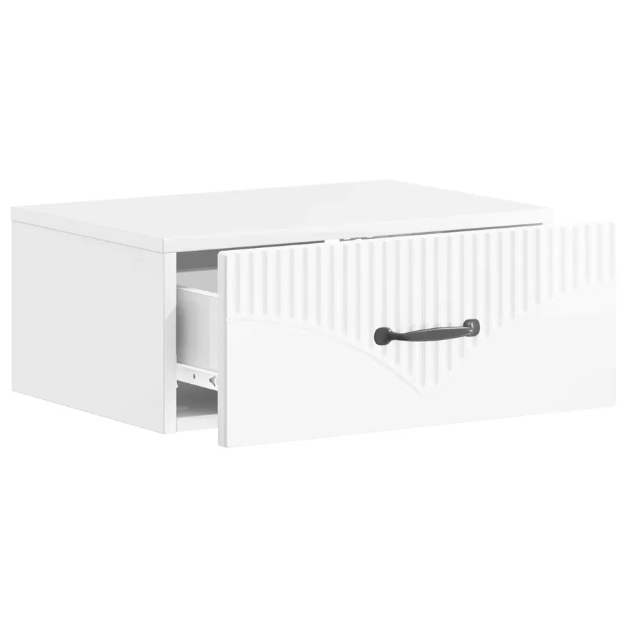 Cabinet de chevet mural Blanc brillant 49 x 34,5 x 20 cm - 4