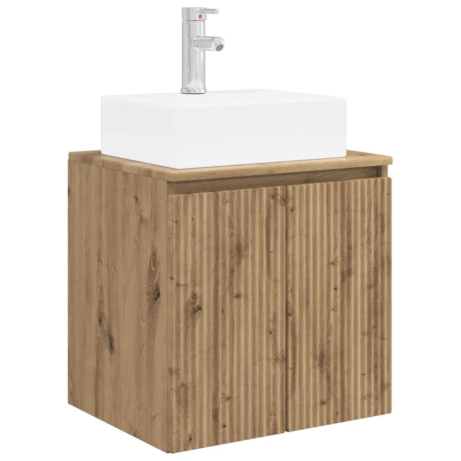 Vanité de lavabo mural Chêne artisanal 49,5 x 41 x 62,5 cm - 2