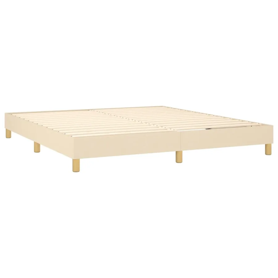 Sommier à lattes de lit avec matelas Crème 180x200 cm Tissu - 4