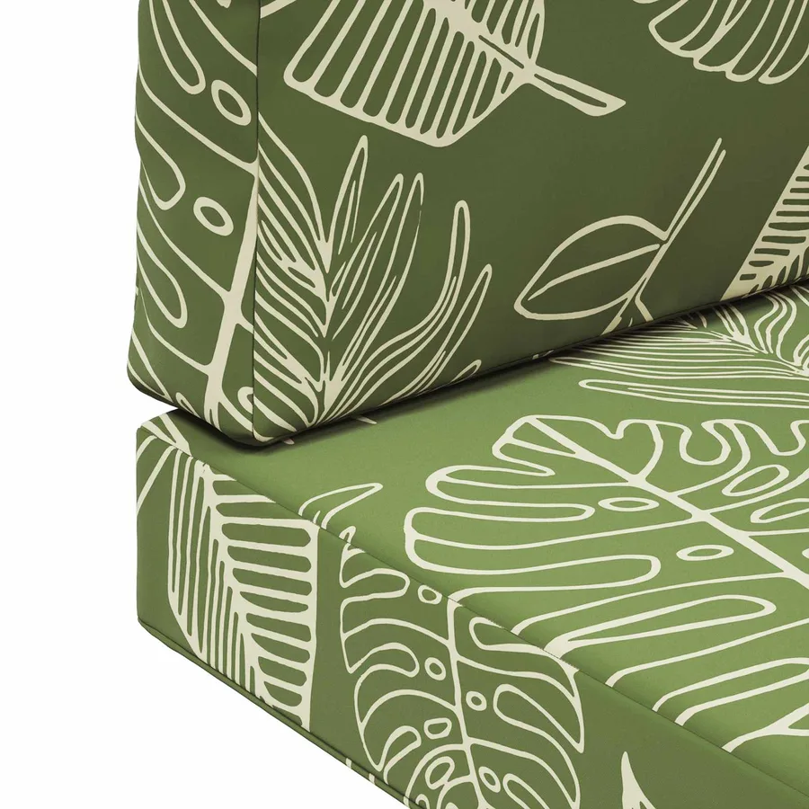 Coussin de canapé d'extérieur 3 pcs Modèle feuille Polyester - 9