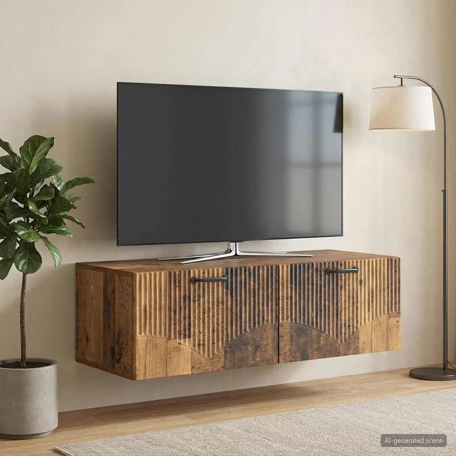 Meuble TV mural Bois ancien 98 x 41 x 30 cm Bois d'ingénierie - 4