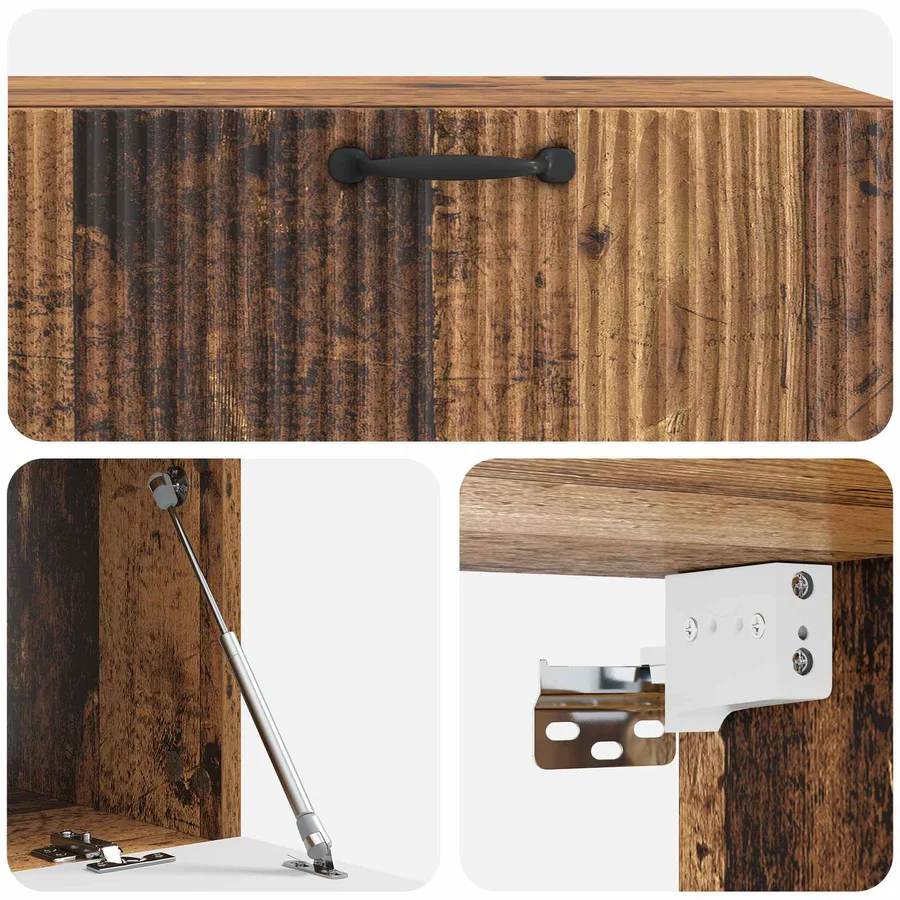 Meuble TV mural Bois ancien 98 x 41 x 30 cm Bois d'ingénierie - 9