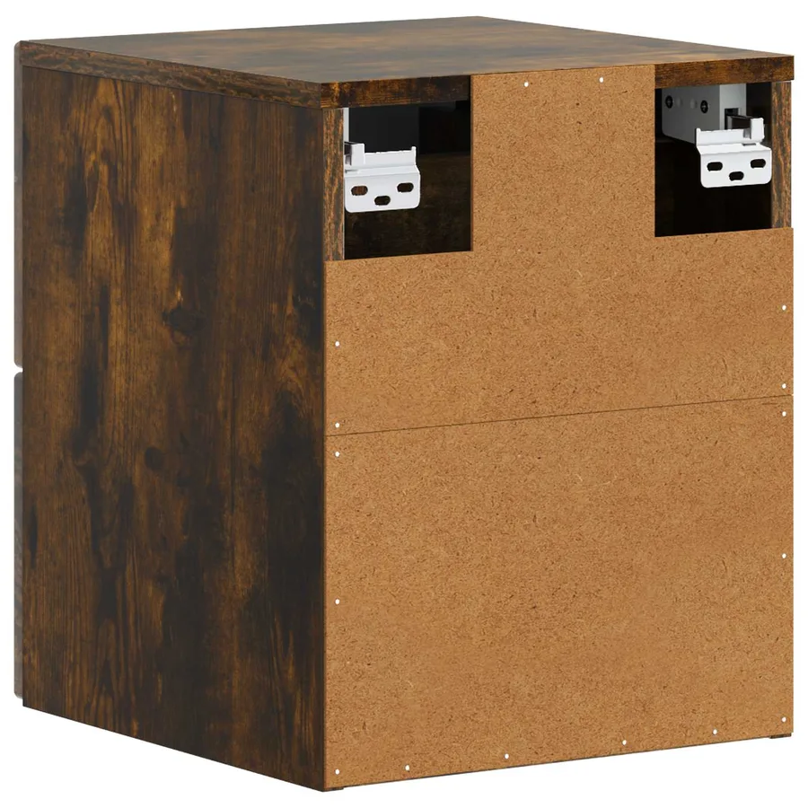 Cabinet de chevet mural 2 pcs Chêne fumé 34,5 x 33 x 40 cm - 9