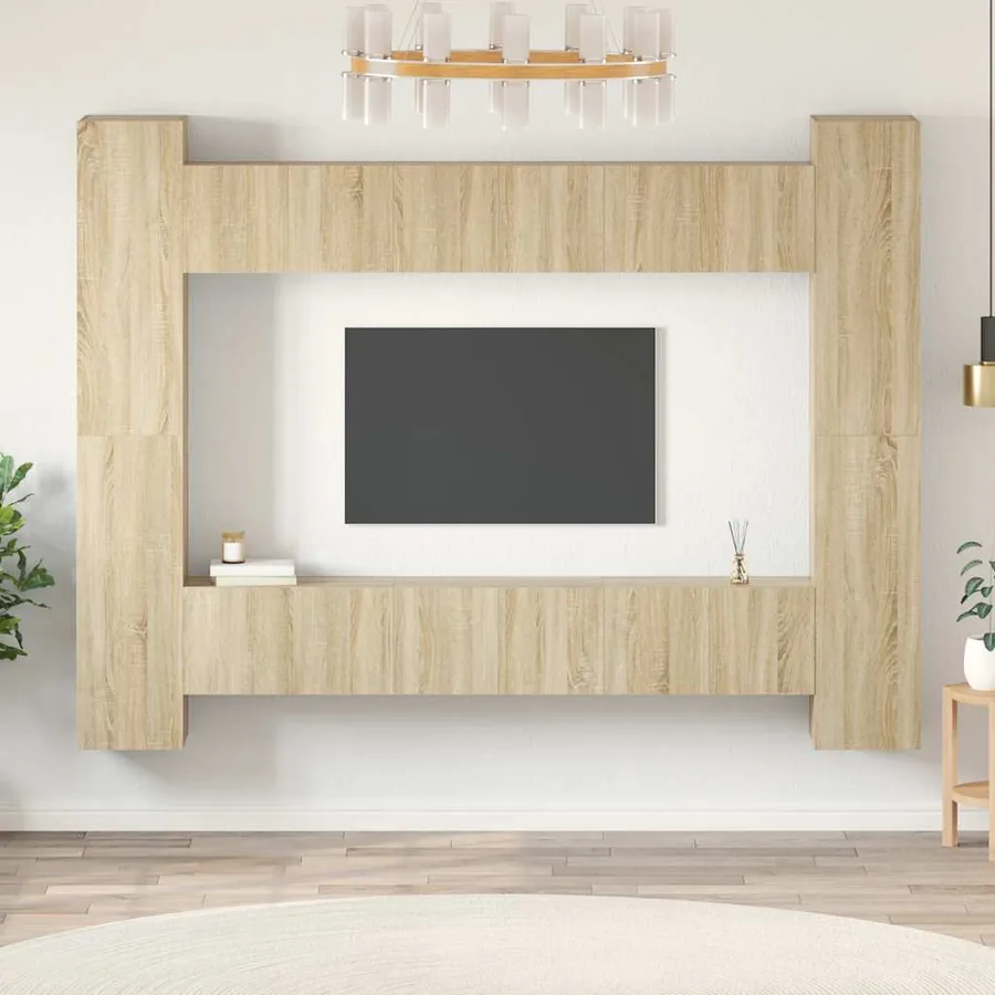 Ensemble de meubles TV 10 pcs Chêne sonoma Bois d'ingénierie