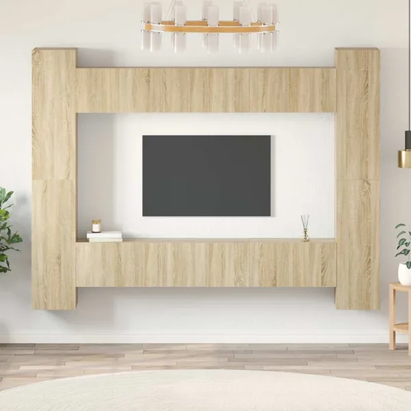 Ensemble de meubles TV 10 pcs Chêne sonoma Bois d'ingénierie