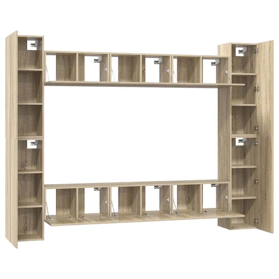 Ensemble de meubles TV 10 pcs Chêne sonoma Bois d'ingénierie - 4
