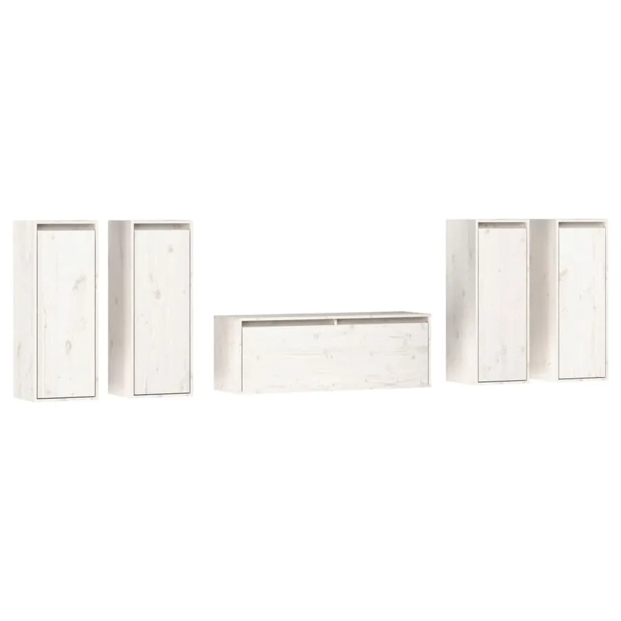 Meubles TV 5 pcs Blanc Bois massif de pin - 2