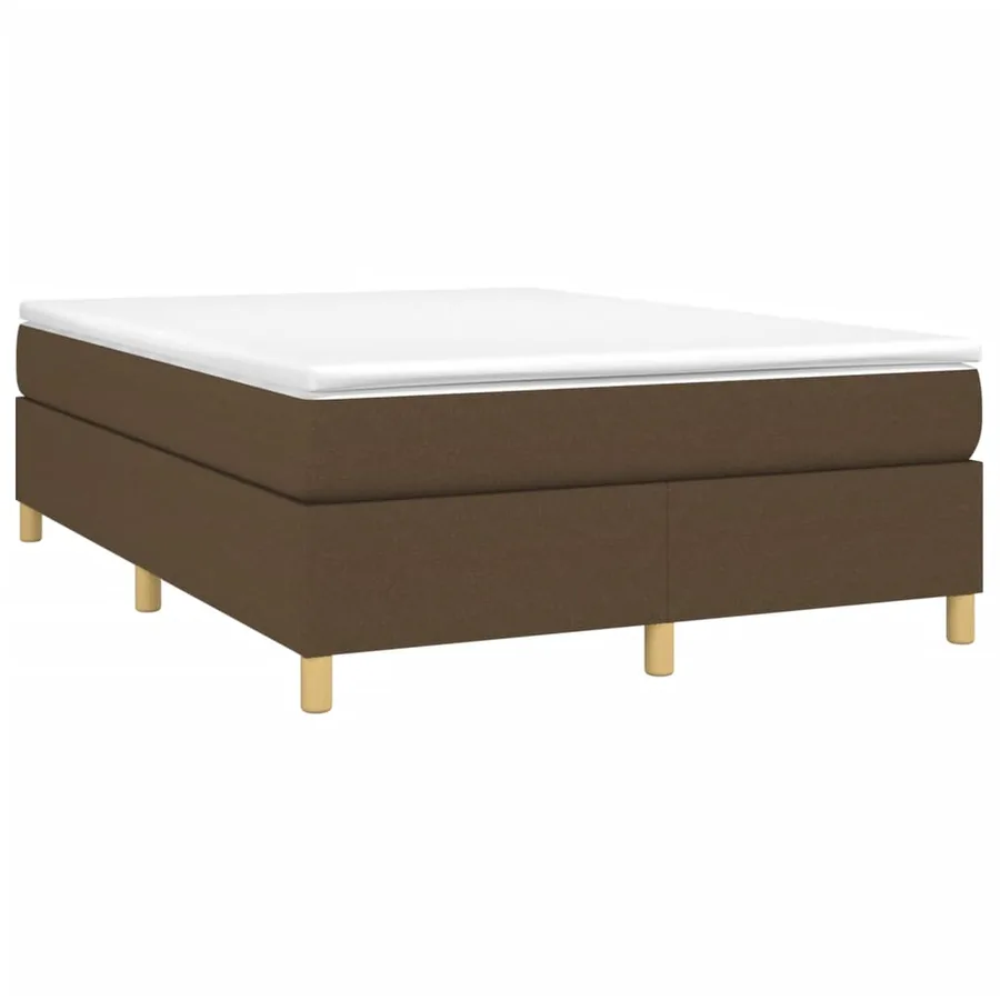 Cadre de lit à lattes marron foncé 140x200 cm tissu - 3