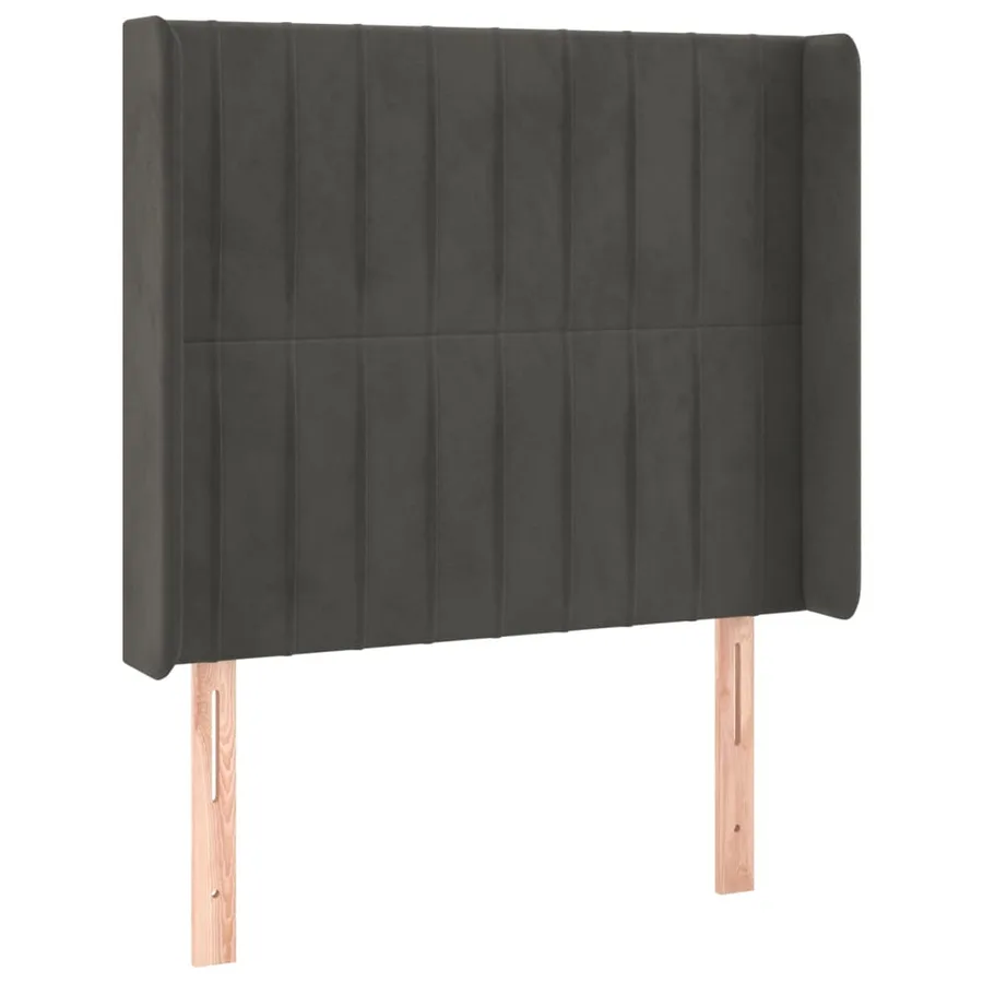 Tête de lit à LED Gris foncé 103x16x118/128 cm Velours - 3