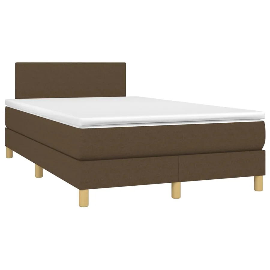 Sommier à lattes de lit matelas et LED Marron foncé 120x200 cm - 3