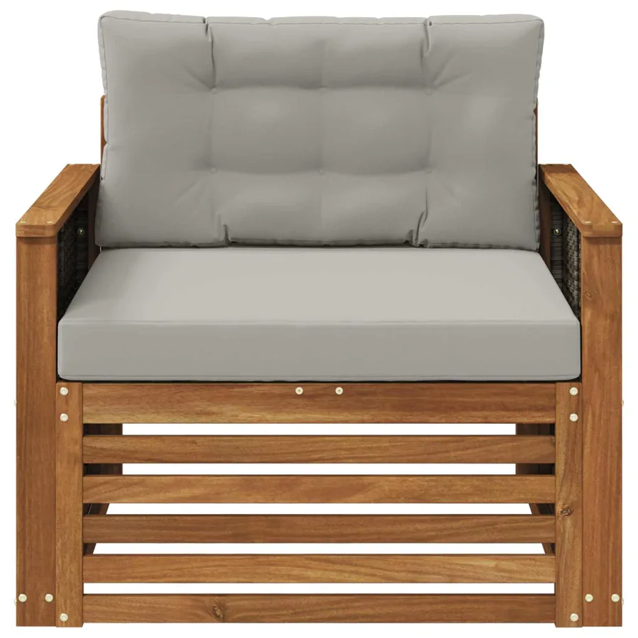 Sofa de milieu extérieur Bois d'Acacia Massif Naturel - 3