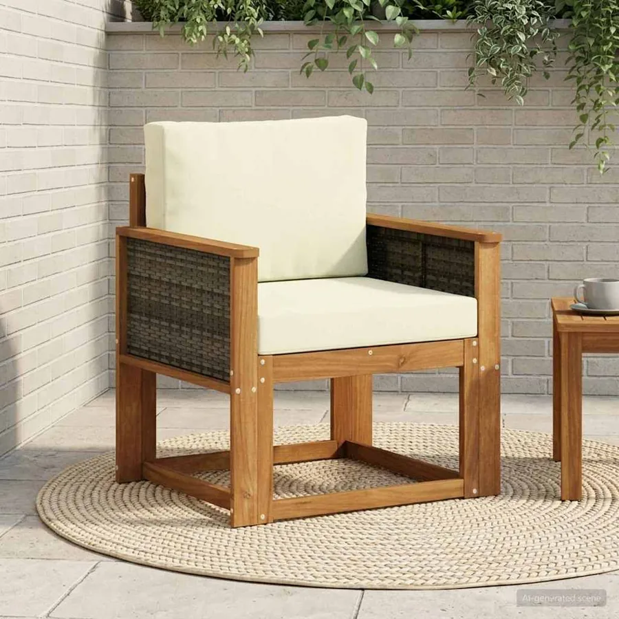 Sofa de milieu extérieur Bois d'Acacia Massif Naturel
