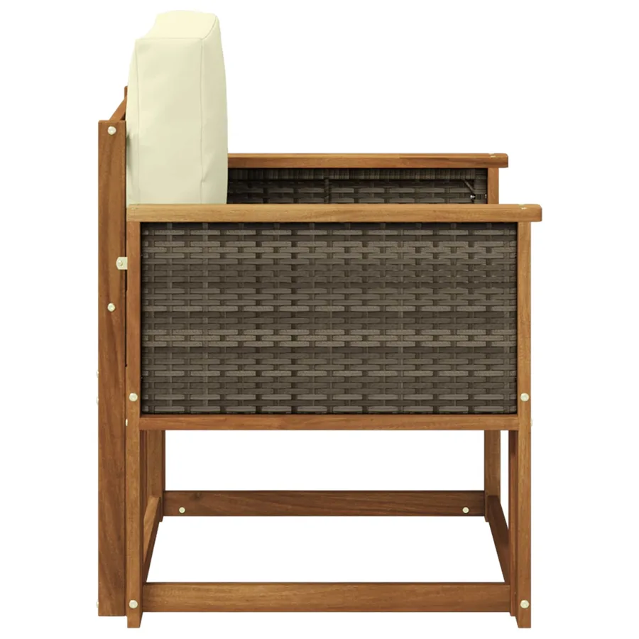 Sofa de milieu extérieur Bois d'Acacia Massif Naturel - 4