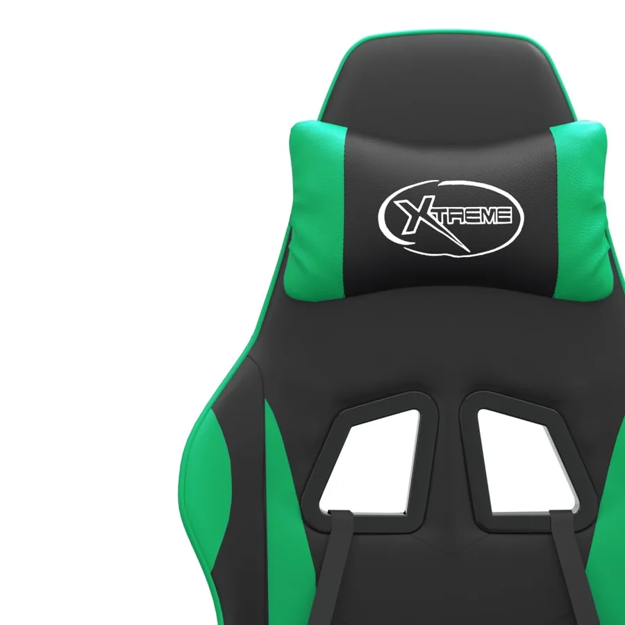 Chaise de jeu Noir et vert Similicuir - 11