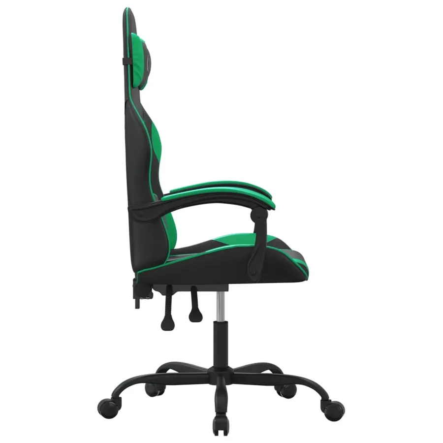 Chaise de jeu Noir et vert Similicuir - 4