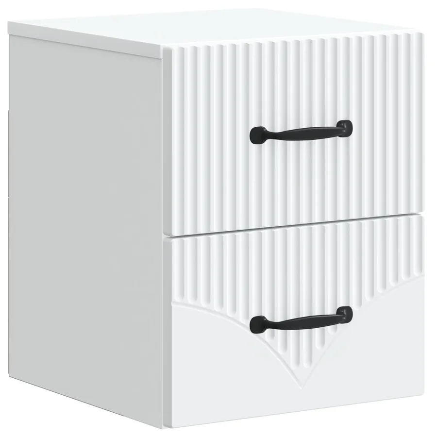 Cabinet de chevet mural avec tiroir Blanc 34,5 x 33 x 40 cm - 2